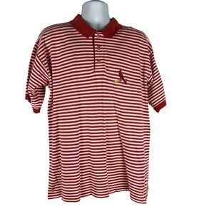 Iron Knights Athletics Polo Shirt Size L 100% Cotton Cardinal Bird Red & White